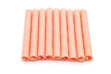 çilek krema lezzet ile bisküvi gofret sopa