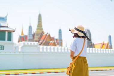 Mutlu Asyalı kadın seyahat Tayland
