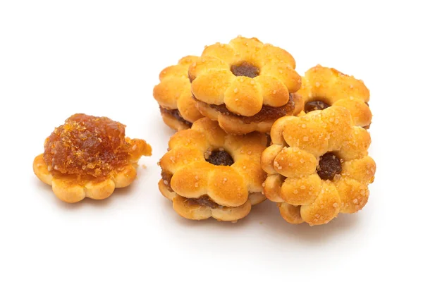 Kekse mit Ananasmarmelade — Stockfoto