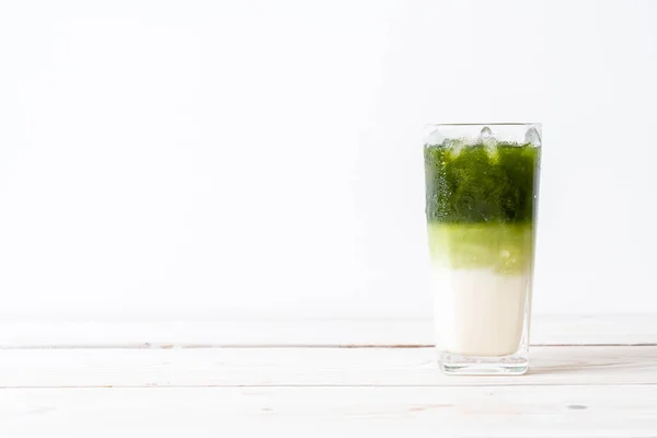 Eistee Matcha Grüntee Latte — Stockfoto