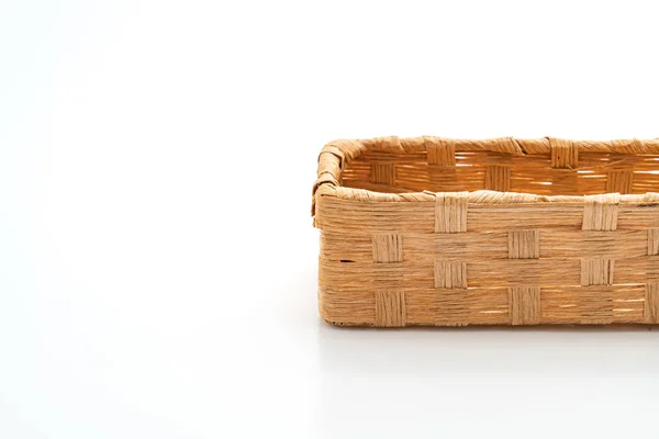 Wicker basket on white background — Stock Photo, Image