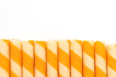 portakal kreması lezzet ile bisküvi gofret sopa