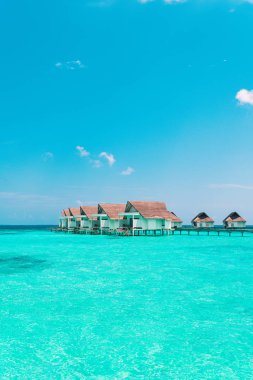 Plaj ile güzel tropikal Maldivler tatil oteli ve ada