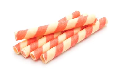 çilek krema lezzet ile bisküvi gofret sopa