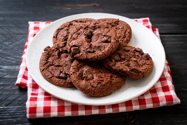 Csokoládé chips, csokoládé cookie-k — Stock Fotó