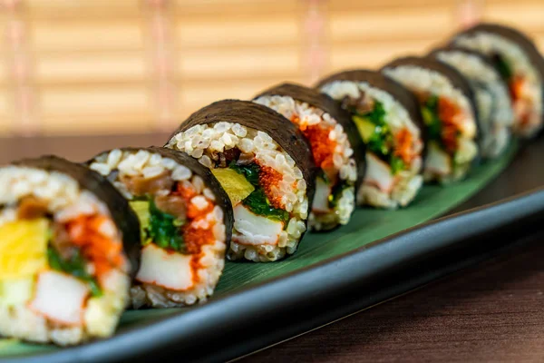 sushi roll with seaweed - japanese food