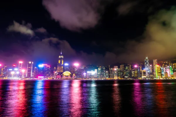 Hong Kong şehir manzarası ve ışık