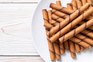 krema ile kahve gofret sopa rulo