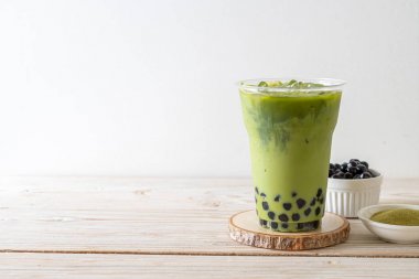 green tea latte with bubble clipart