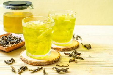 buzlu Japon yeşil çay