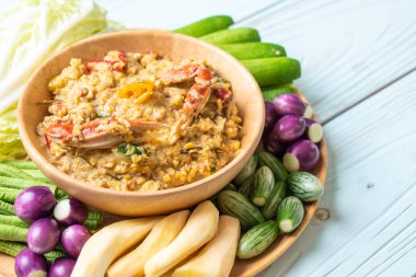 Chili Yapıştır kaynamaya yengeç veya Hindistan cevizi m ile yengeç ve soya sos ile