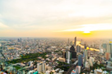 Soyut Blur Bangkok Cityscape Tayland günbatımı gökyüzü ile