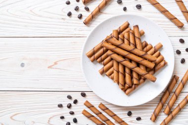 krema ile kahve gofret sopa rulo