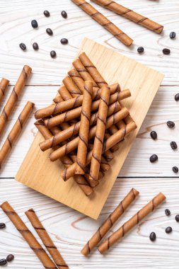 krema ile kahve gofret sopa rulo