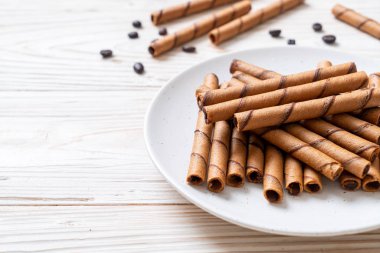 krema ile kahve gofret sopa rulo