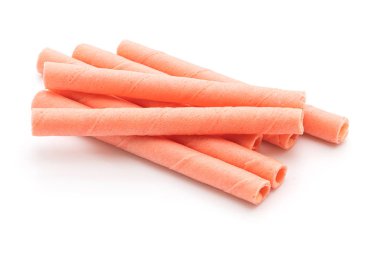 çilek krema lezzet ile bisküvi gofret sopa