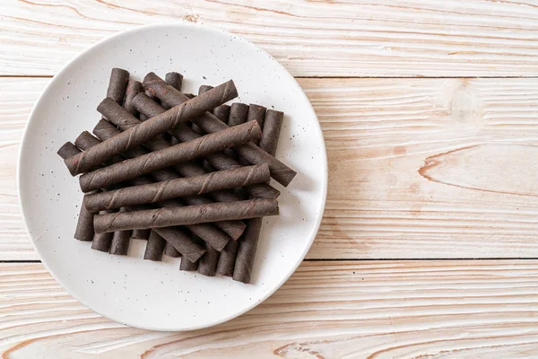 Bolachas de chocolate rolo de pau — Fotografia de Stock