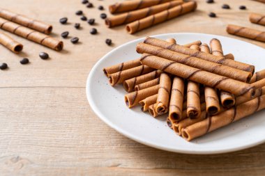 krema ile kahve gofret sopa rulo