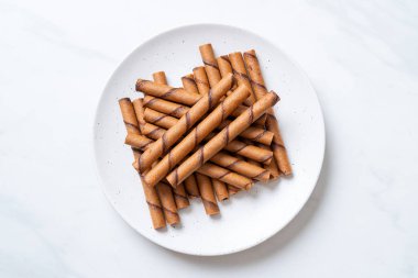 krema ile kahve gofret sopa rulo