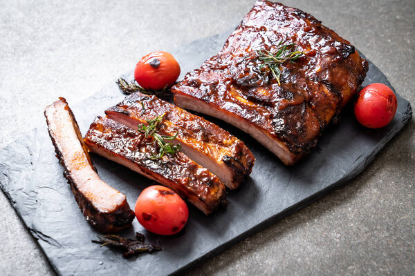 grilled barbecue ribs pork
