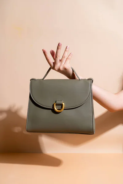 Woman leather fashion bag — Stock Photo, Image