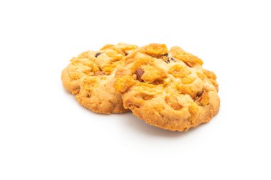 Mısır gevreği, kuru üzüm ve bademli ev yapımı kurabiyeler.