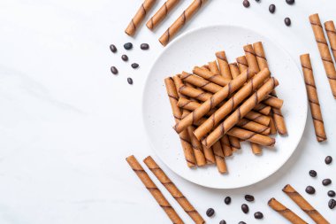 krema ile kahve gofret sopa rulo