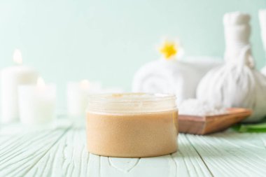 Spa uygulamaları üzerinde ahşap arka plan belirleme