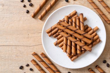 krema ile kahve gofret sopa rulo