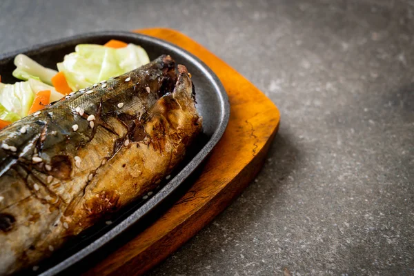 Grilled Saba fish steak with teriyaki sauce — Stock Photo, Image