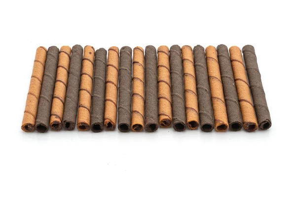 Rolo de chocolate wafer stick — Fotografia de Stock