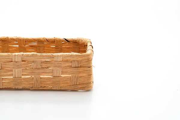 Wicker basket on white background — Stock Photo, Image