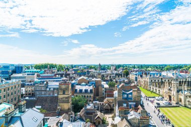 Cambridge şehrinin yüksek açı görünümü, İngiltere
