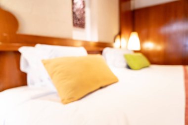 Arka plan için soyut bulanık yatak odası iç mimarisi