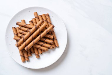 krema ile kahve gofret sopa rulo