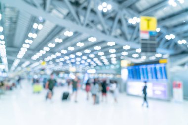 Soyut bulanıklık ve ufuk Havaalanı terminal iç 