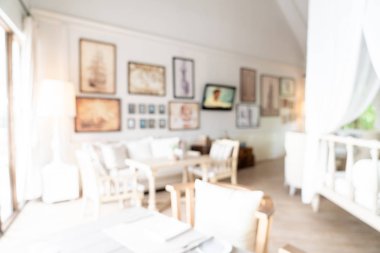 Özet olarak, arka plan için soyut bulanıklık ve odaksız otel restoranı