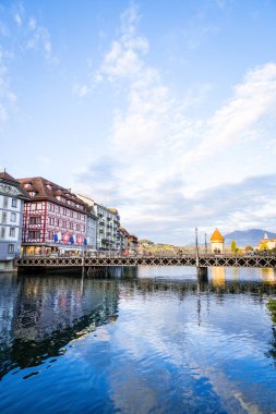 Luzern, İsviçre - 28 Ağustos 2018: Görünüm Luzern city, RIV