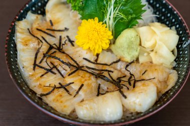 engawa pirinç kase (donburi tepesinde)