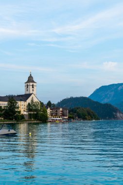St. Wolfgang waterfront Wolfgangsee Gölü, Avusturya ile