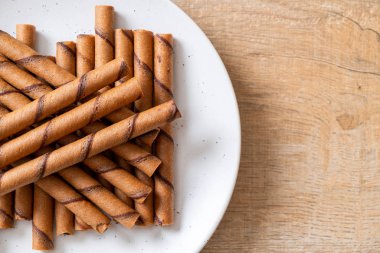 krema ile kahve gofret sopa rulo