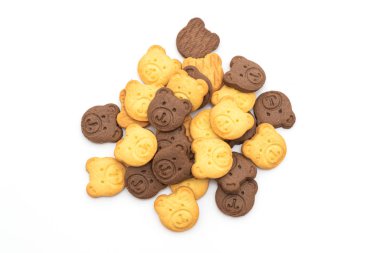 çikolata lezzet ve tereyağı lezzet ile ayı bisküvi