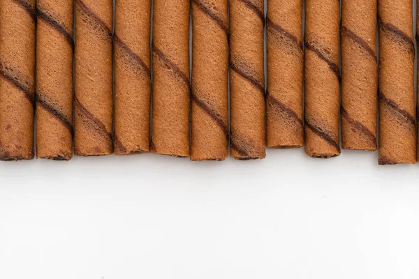 Chocolate wafer stick roll — Stock Photo, Image