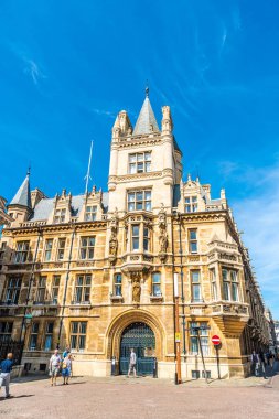 Cambridge, Uk - Ağu 28 2019: Cambridge, İngiltere'de eski sokak. Bu bir.