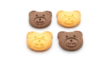 çikolata lezzet ve tereyağı lezzet ile ayı bisküvi