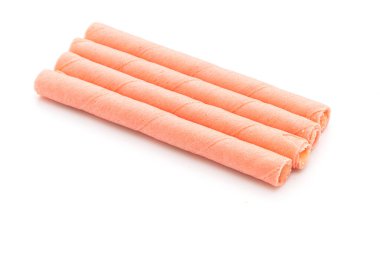 çilek krema lezzet ile bisküvi gofret sopa