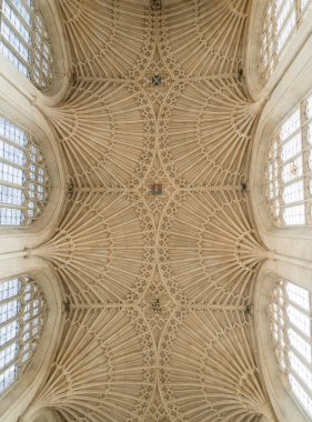 Bath Abbey, Bath, Uk 'un güzel mimarisi.