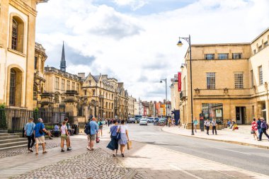 Oxford,Uk-Ağu 29 2019 : İngiltere'de Oxford Cityscape