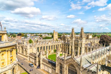 Oxford City High Street yüksek açı görünümü, İngiltere