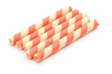 çilek krema lezzet ile bisküvi gofret sopa